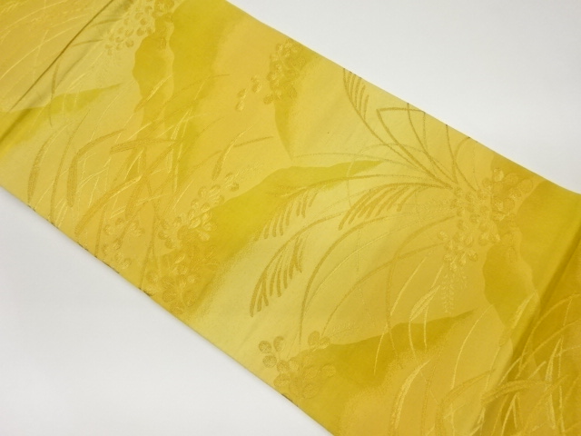 草葉模様織出し袋帯